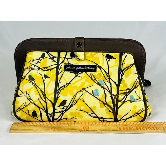 Petunia Pickle Bottom Diaper Bag Wristlet Yellow Birds Changing Pad Water Resist - Picture 8 of 10